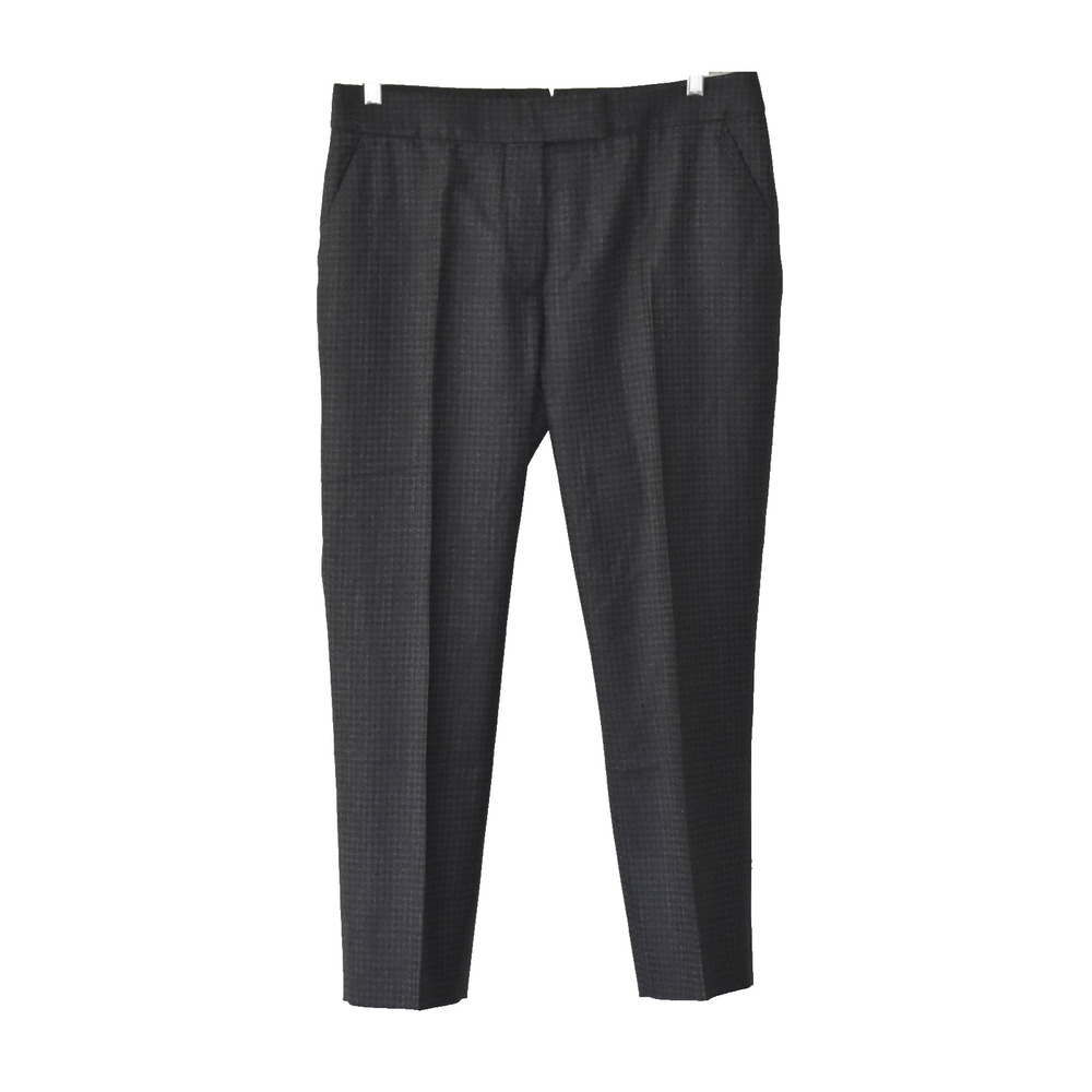 C5 Auth TOM FORD Dark Gray Micro Check Wool & Silk Tapered Leg Trousers Size 46